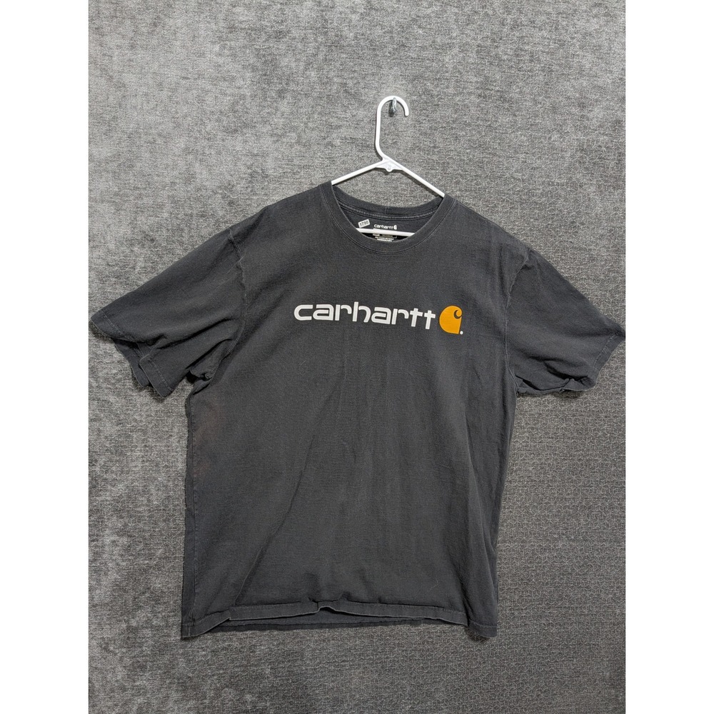 Carhartt Mens Loose Fit Graphic Logo T-Shirt Faded Black 2XL Tall Short Sleeve